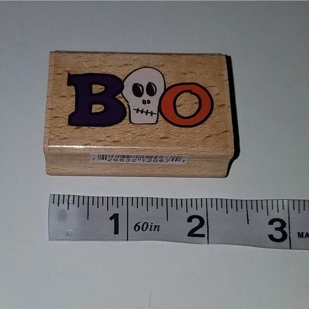 NEW BOO Halloween Skull Rubber Stamp Studio G 2011 Hampton Art NEVER USED
